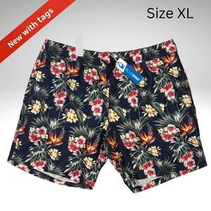 Blue Wave Men’s Tropical Floral Swim Trunks – Size M – NWT